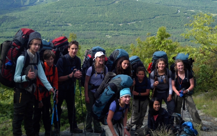 teens backpacking trip in maine